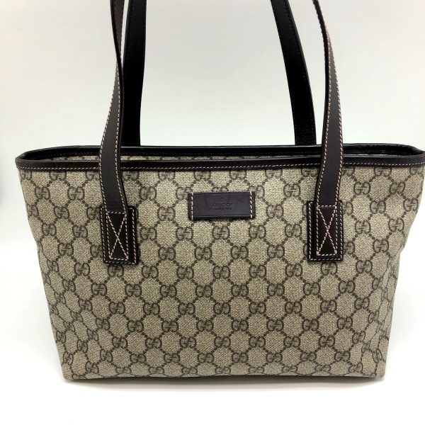 imgrc0096411275 Gucci Tote Bag GG Supreme Beige Dark Brown