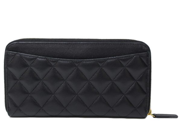 imgrc0096421734 Chanel Round Zipper Long Wallet Matelasse Black