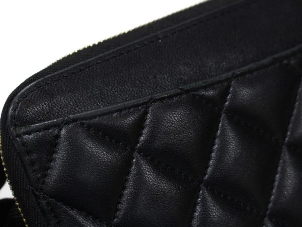 imgrc0096421812 Chanel Round Zipper Long Wallet Matelasse Black