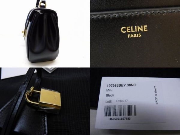 imgrc0096464148 Celine Mini 16 Satin Calfskin Bag Black