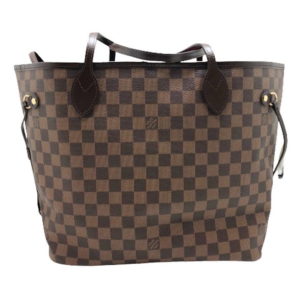 imgrc0096477907 Louis Vuitton Neverfull MM Damier Brown Leather Tote Bag