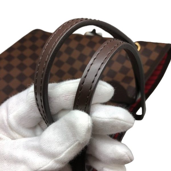 imgrc0096477912 Louis Vuitton Neverfull MM Damier Brown Leather Tote Bag