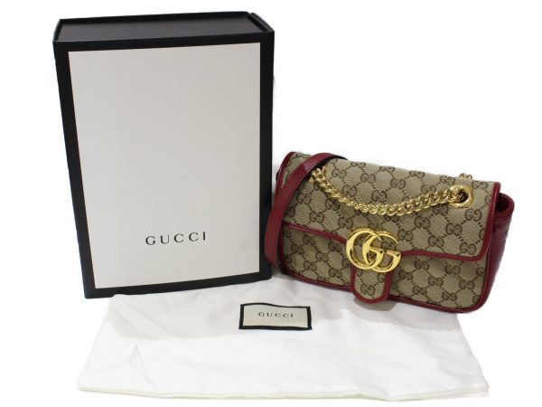 imgrc0096502263 Gucci GG Marmont Shoulder Bag Beige Red