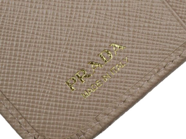 imgrc0096502604 Prada Saffiano Bifold Compact Wallet Beige