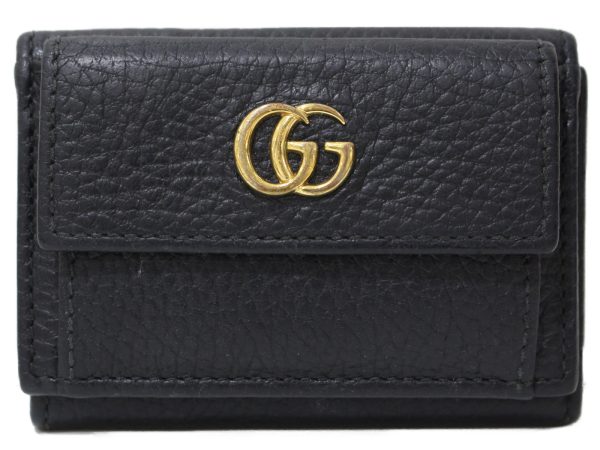 imgrc0096505170 Gucci GG Marmont Compact Trifold Wallet Black