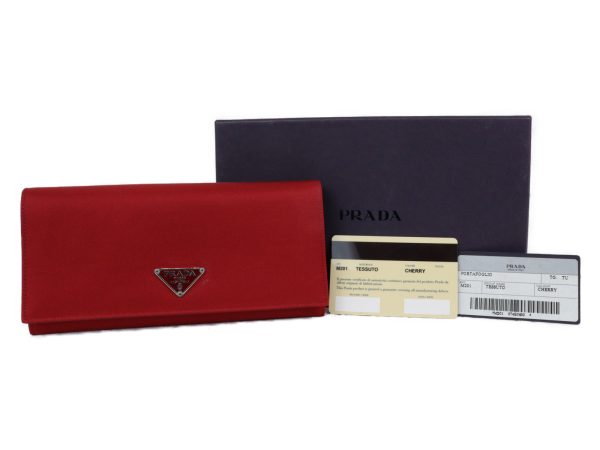 imgrc0096505454 Prada Long Wallet Nylon Cherry Red