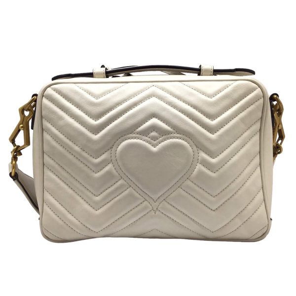 imgrc0096582465 GUCCI GG Marmont 2WAY Shoulder Bag Leather Ivory