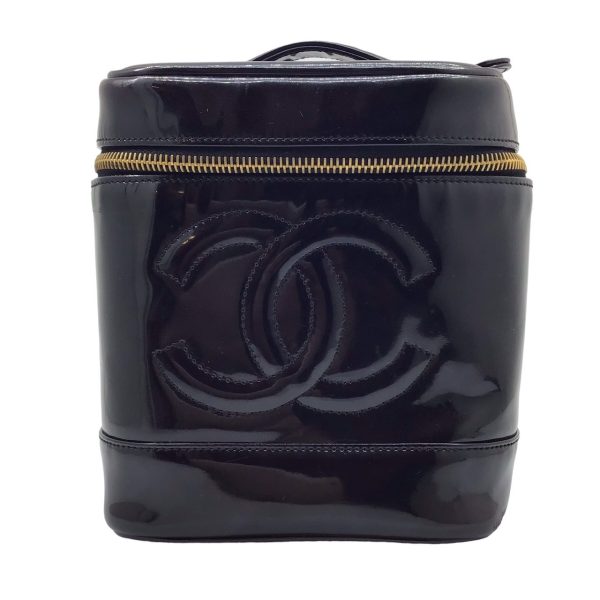 imgrc0096582519 CHANEL Vanity Enamel Cosmetic Bag Black