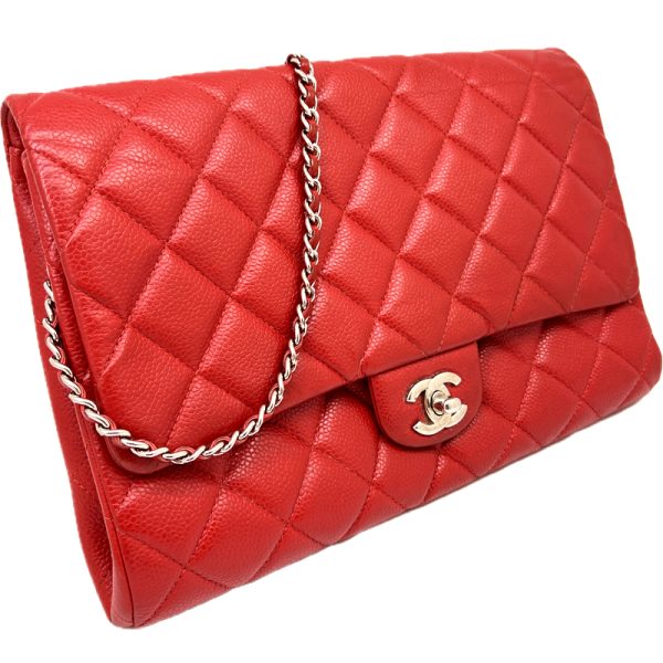 imgrc0096656749 CHANEL Matelasse Single Chain Shoulder Bag Caviar Skin Red