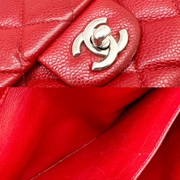 imgrc0096656756 CHANEL Matelasse Single Chain Shoulder Bag Caviar Skin Red