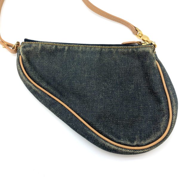 imgrc0096659536 Christian Dior Saddle Pouch Denim Blue Beige