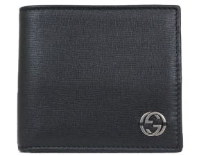 imgrc0096705579 Gucci Double G Logo Leather Compact Wallet Black