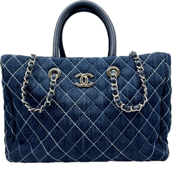 imgrc0096765765 CHANEL Denim Tote Bag Wild Stitch Quilting Blue