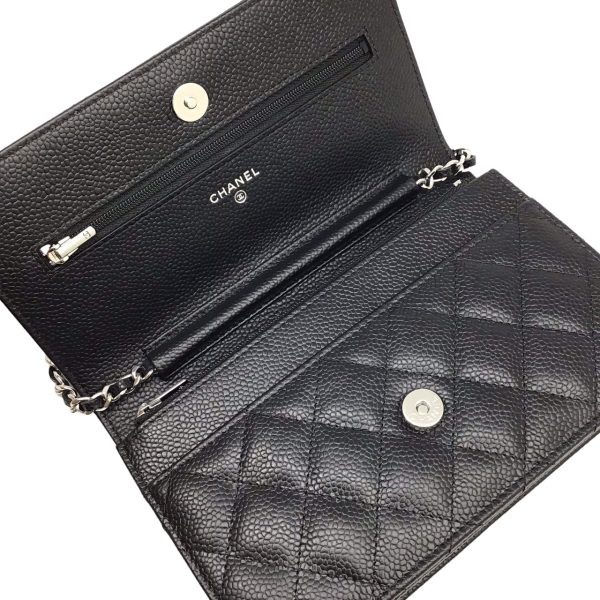 imgrc0096790434 CHANEL Matelasse Timeless Classic Chain Wallet Caviar Skin Black