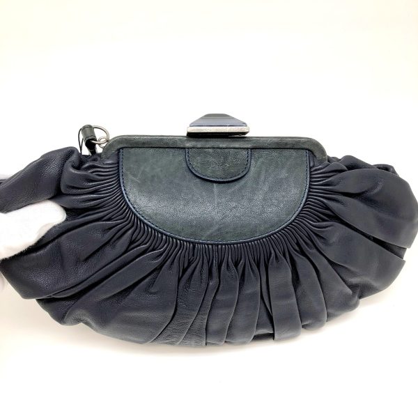 imgrc0096827879 Christian Dior Clutch Bag Leather Navy Black