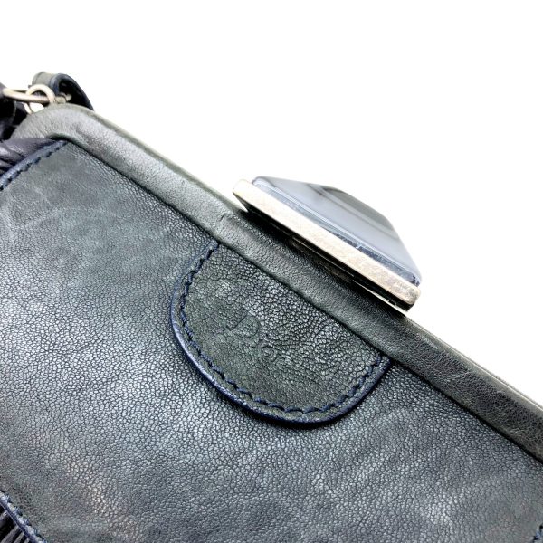 imgrc0096827881 Christian Dior Clutch Bag Leather Navy Black