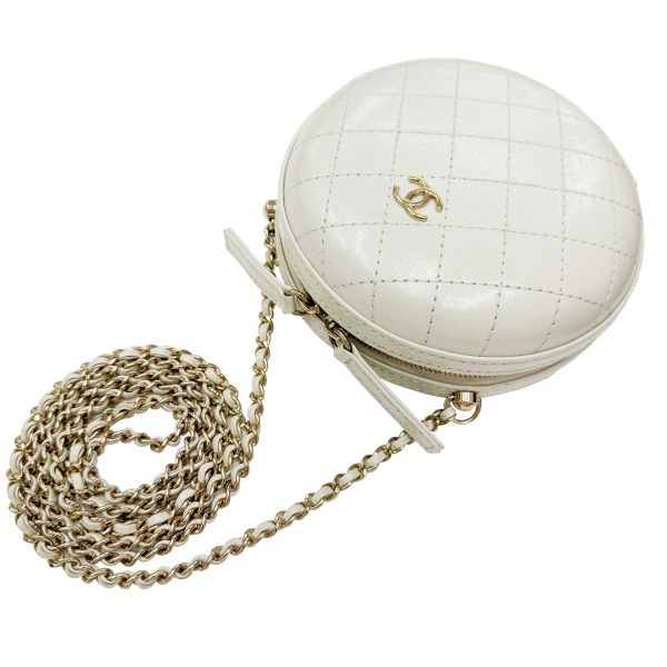 imgrc0096878793 CHANEL Mini Matelasse Shoulder Bag Leather Ivory