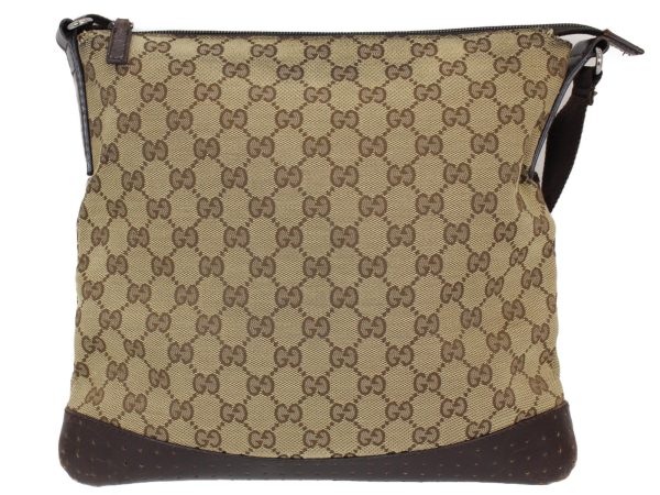 imgrc0096913519 Gucci GG Canvas Shoulder Bag Beige Dark Brown