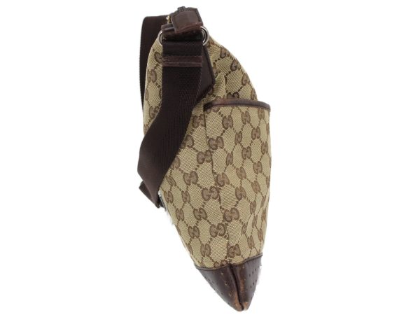 imgrc0096913520 Gucci GG Canvas Shoulder Bag Beige Dark Brown