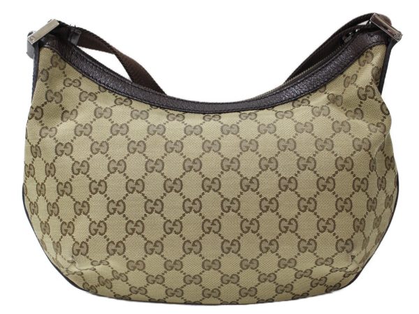 imgrc0096913594 Gucci GG Canvas Shoulder Bag Beige Dark Brown