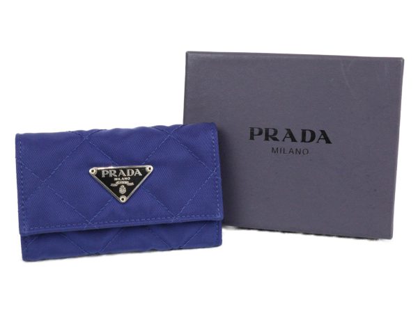 imgrc0097017537 Prada 6 Key Case Blue Nylon