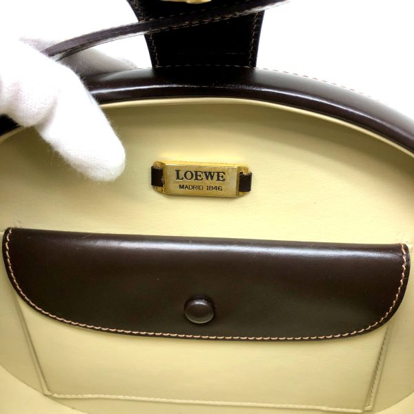 imgrc0097042628 LOEWE Anagram Handbag Leather Dark Brown