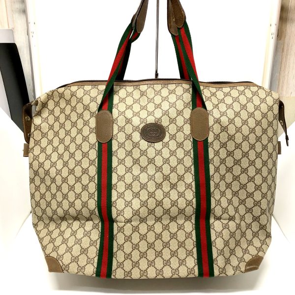 imgrc0097251136 Gucci Boston Bag Sherry Line GG Pattern Beige Red Green