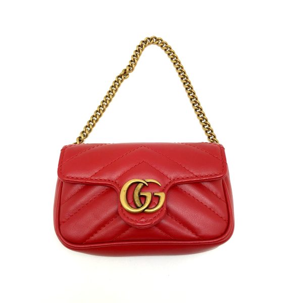 imgrc0097313023 Gucci Chain Pouch GG Marmont Leather Red