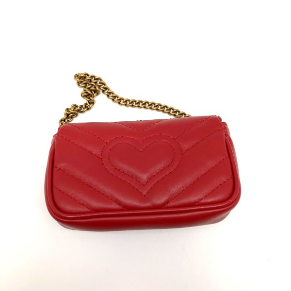 imgrc0097313024 Gucci Chain Pouch GG Marmont Leather Red