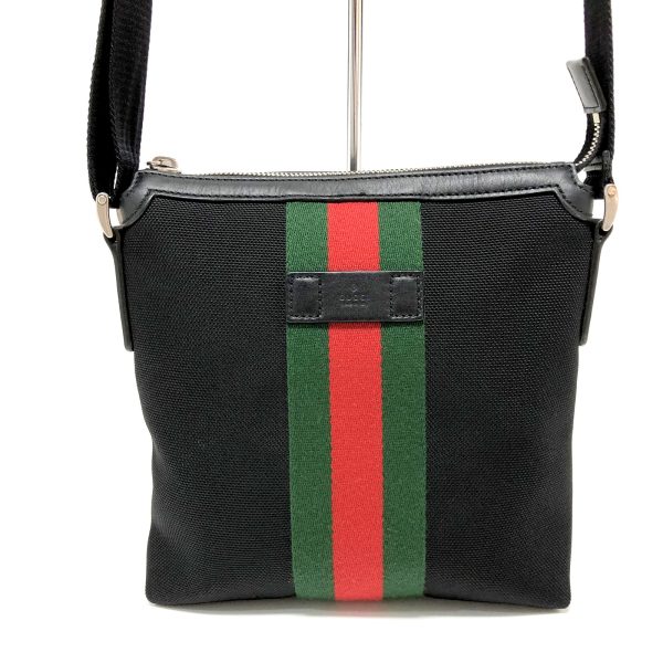 imgrc0097320812 Gucci Shoulder Bag Nylon Canvas Leather Black Green Red