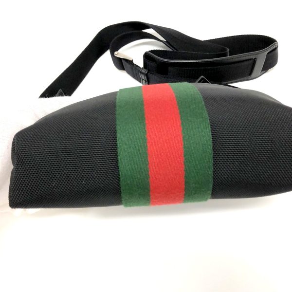 imgrc0097320816 Gucci Shoulder Bag Nylon Canvas Leather Black Green Red