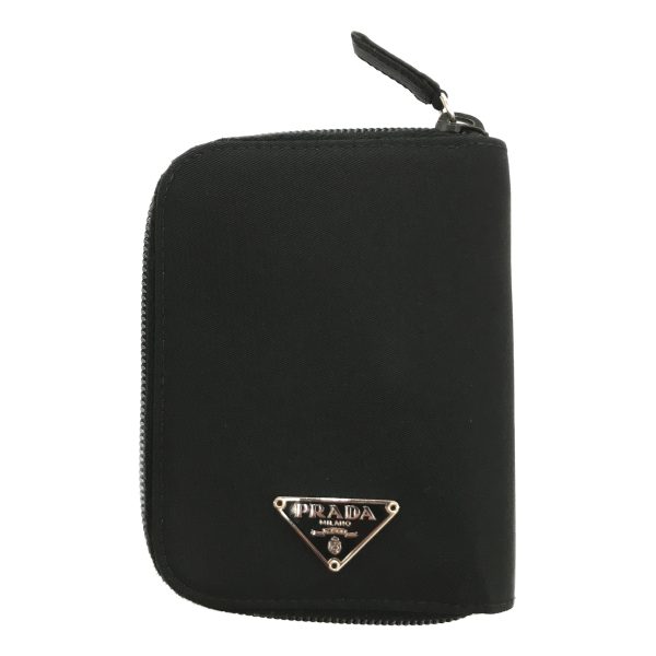 imgrc0097450740 Prada Nylon Compact Zip Wallet Black