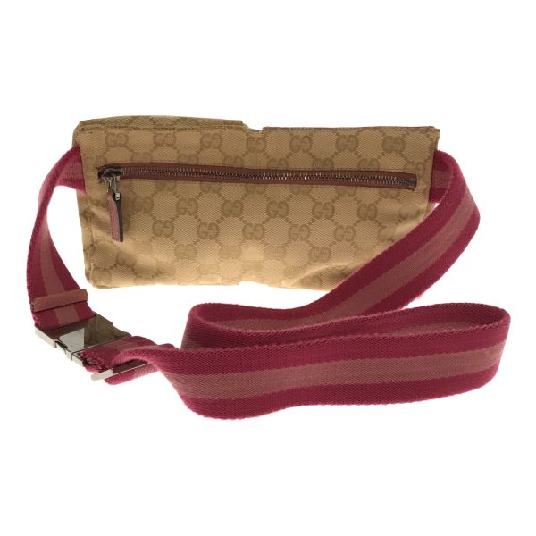 imgrc0097471777 Gucci Waist Bag GG Canvas Leather Beige Pink