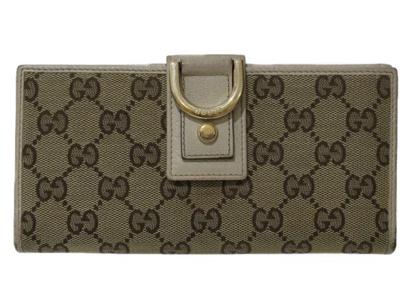 imgrc0097696525 Gucci Abbey GG Canvas Flap Wallet Off White Beige