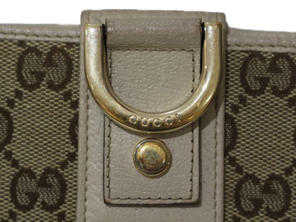 imgrc0097696533 Gucci Abbey GG Canvas Flap Wallet Off White Beige