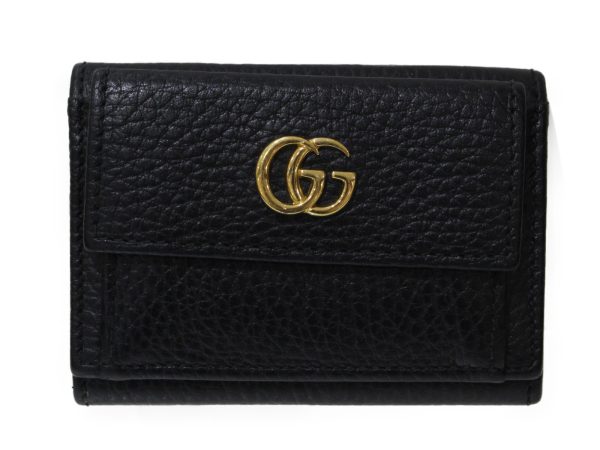 imgrc0097745553 Gucci GG Marmont Compact Tri fold Wallet Black