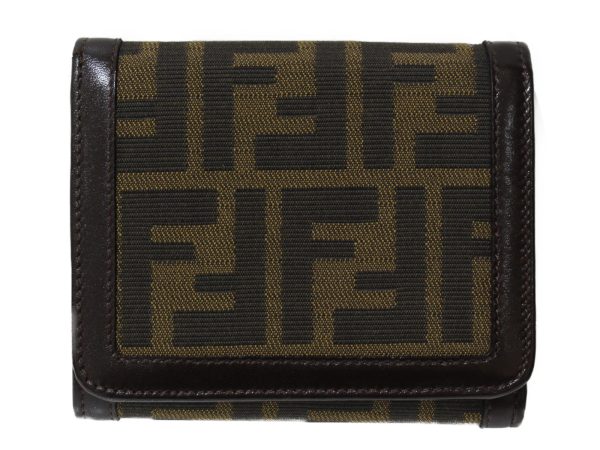 imgrc0097746289 Fendi Zucca Tri fold Folding Compact Wallet Brown