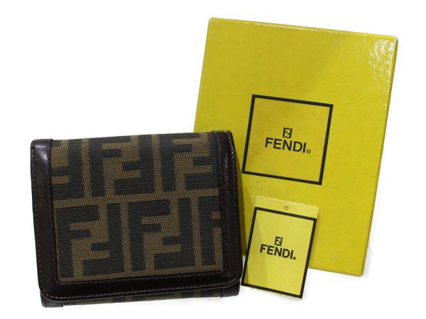 imgrc0097746300 Fendi Zucca Tri fold Folding Compact Wallet Brown