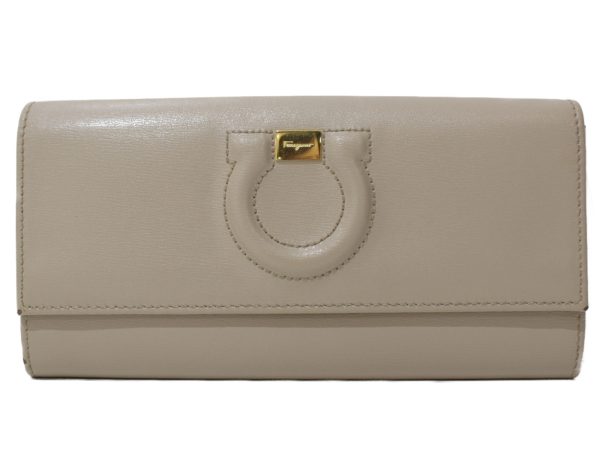 imgrc0097746345 Salvatore Ferragamo Gancini Long Wallet Beige