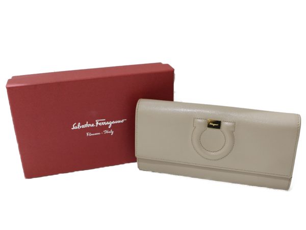 imgrc0097746375 Salvatore Ferragamo Gancini Long Wallet Beige