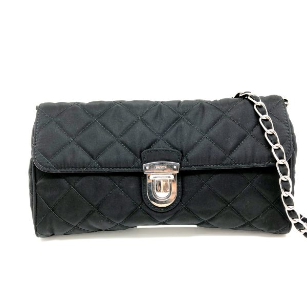 imgrc0097846456 Prada Quilted 2WAY Chain Shoulder Bag Black