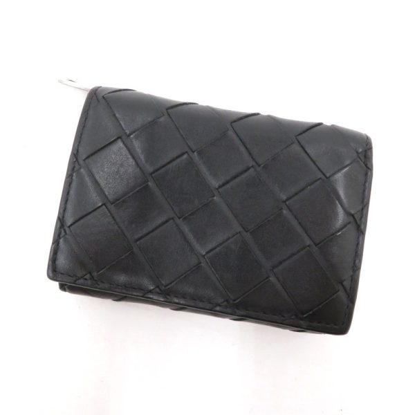 imgrc0098298754 Bottega Veneta Intrecciato Trifold Wallet Black