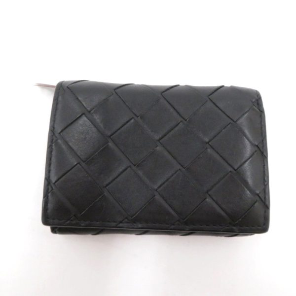 imgrc0098298755 Bottega Veneta Intrecciato Trifold Wallet Black