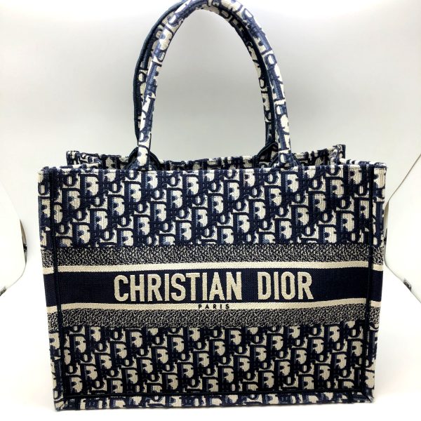 imgrc0098830641 Christian Dior Oblique Book Tote Trotter Navy Canvas