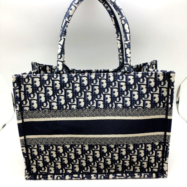 imgrc0098830642 Christian Dior Oblique Book Tote Trotter Navy Canvas