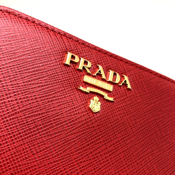 imgrc0100335609 Prada Bifold Wallet Saffiano Red