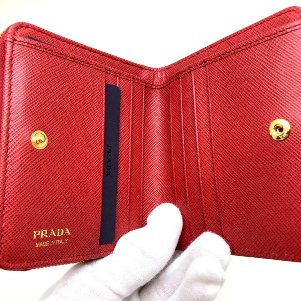 imgrc0100335614 Prada Bifold Wallet Saffiano Red