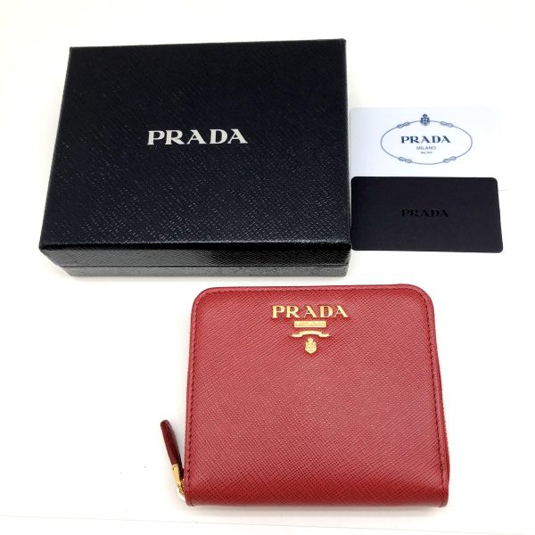 imgrc0100335616 Prada Bifold Wallet Saffiano Red