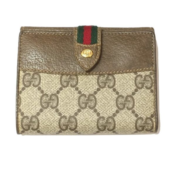 imgrc0103018471 Gucci Sherry Line Compact Wallet GG Pattern Brown