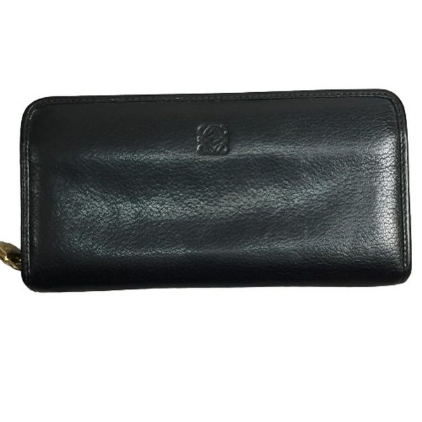 imgrc0103516610 LOEWE Anagram Round Zip Long Wallet Leather Black